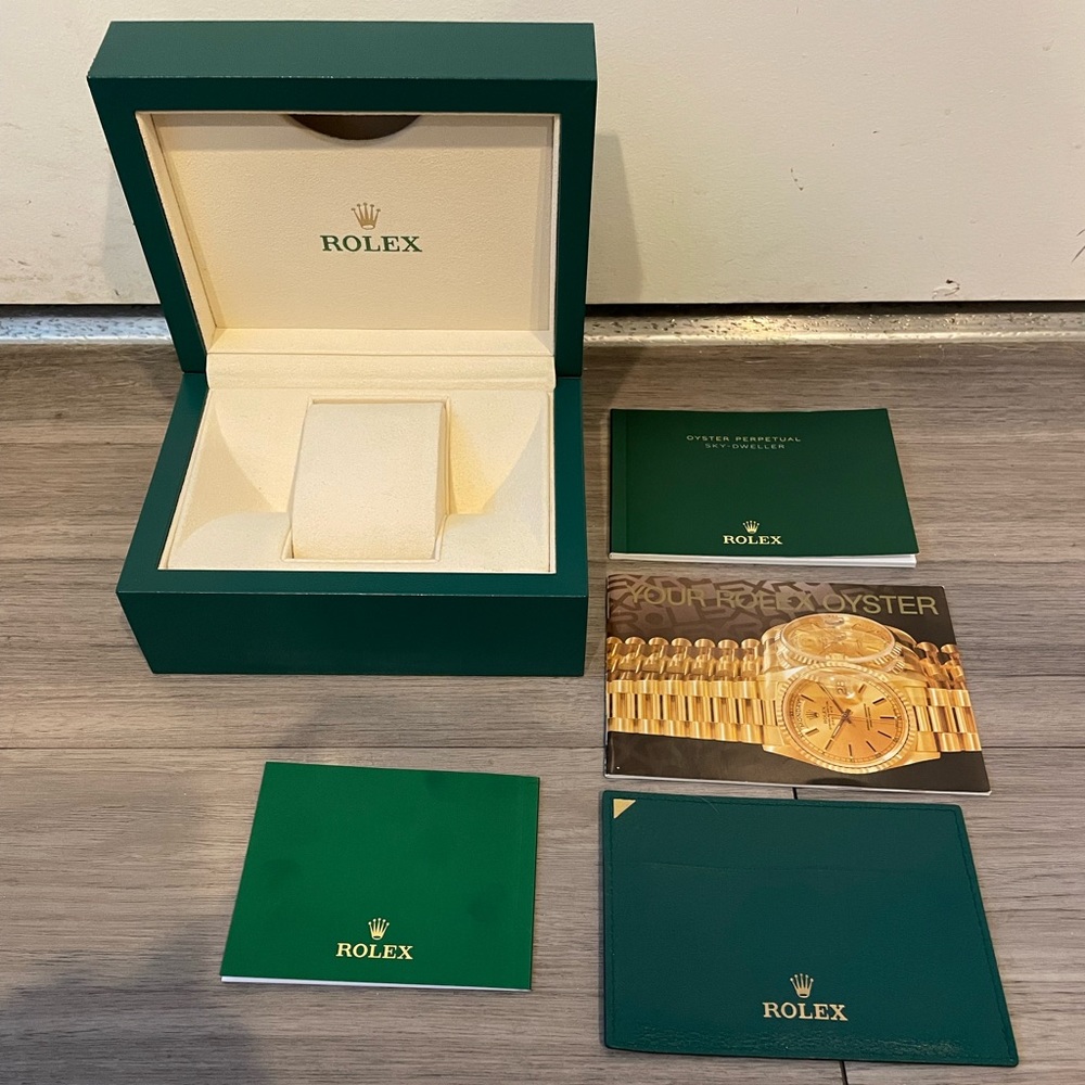 Rolex watch box with books and cardholder